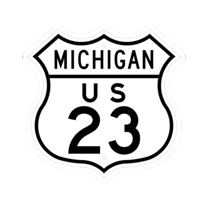 US 23 Michigan 1948 (Michigan) (Road Sign) STICKER Vinyl Kiss-Cut Decal 2 Inch White - The Sticker Space