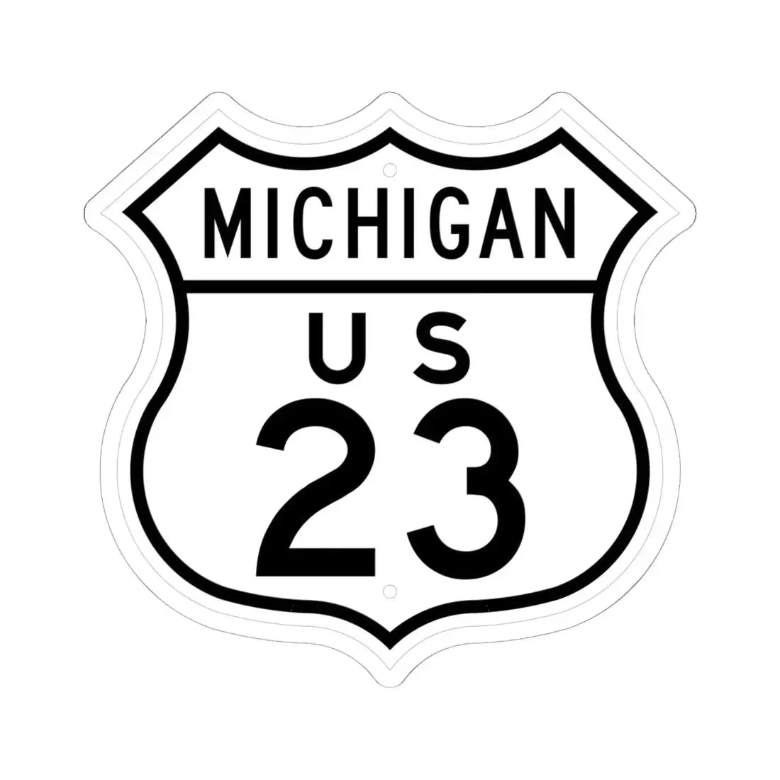 US 23 Michigan 1948 (Michigan) (Road Sign) STICKER Vinyl Kiss-Cut Decal - The Sticker Space