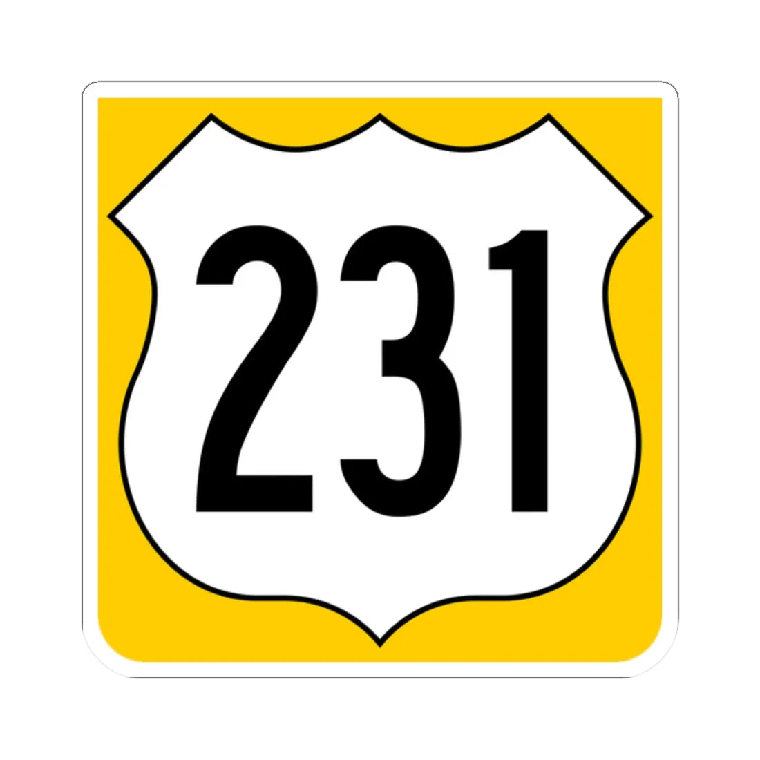 US 231 FL reversed (Florida) (Road Sign) STICKER Vinyl Kiss-Cut Decal 2 Inch White - The Sticker Space
