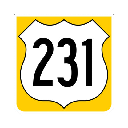 US 231 FL reversed (Florida) (Road Sign) STICKER Vinyl Kiss-Cut Decal 2 Inch White - The Sticker Space