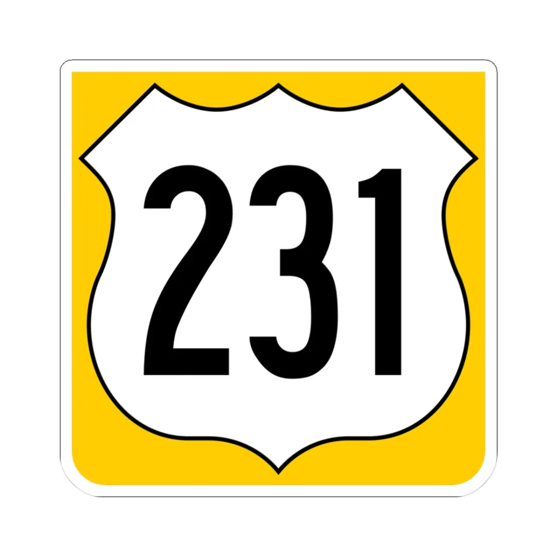US 231 FL reversed (Florida) (Road Sign) STICKER Vinyl Kiss-Cut Decal 3 Inch White - The Sticker Space