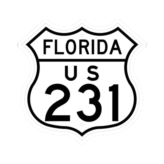 US 231 Florida 1948 (Florida) (Road Sign) STICKER Vinyl Kiss-Cut Decal 2 Inch White - The Sticker Space