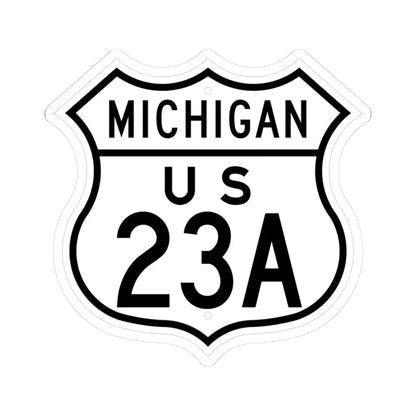 US 23A Michigan 1948 (Michigan) (Road Sign) STICKER Vinyl Kiss-Cut Decal 3 Inch White - The Sticker Space
