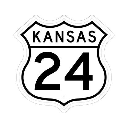 US 24 Kansas 1962 (Kansas) (Road Sign) STICKER Vinyl Kiss-Cut Decal 6 Inch White - The Sticker Space