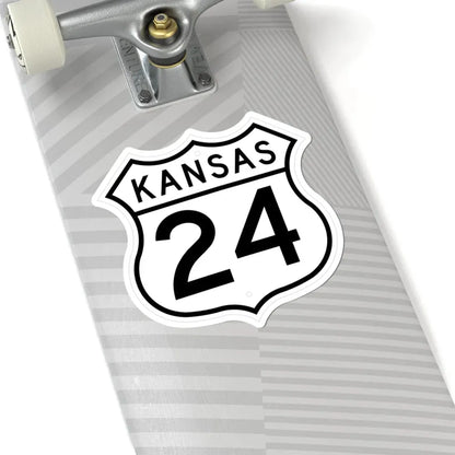 US 24 Kansas 1962 (Kansas) (Road Sign) STICKER Vinyl Kiss-Cut Decal - The Sticker Space