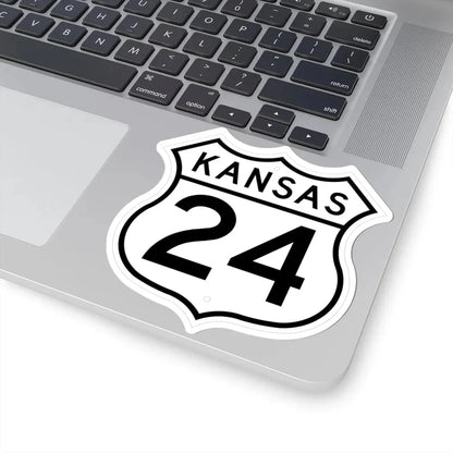US 24 Kansas 1962 (Kansas) (Road Sign) STICKER Vinyl Kiss-Cut Decal - The Sticker Space