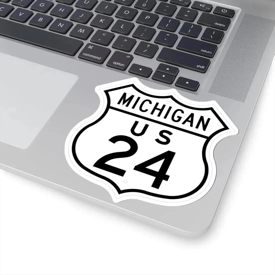US 24 Michigan 1948 (Michigan) (Road Sign) STICKER Vinyl Kiss-Cut Decal - The Sticker Space