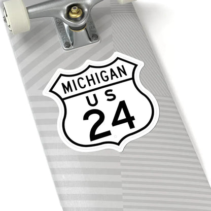 US 24 Michigan 1948 (Michigan) (Road Sign) STICKER Vinyl Kiss-Cut Decal - The Sticker Space