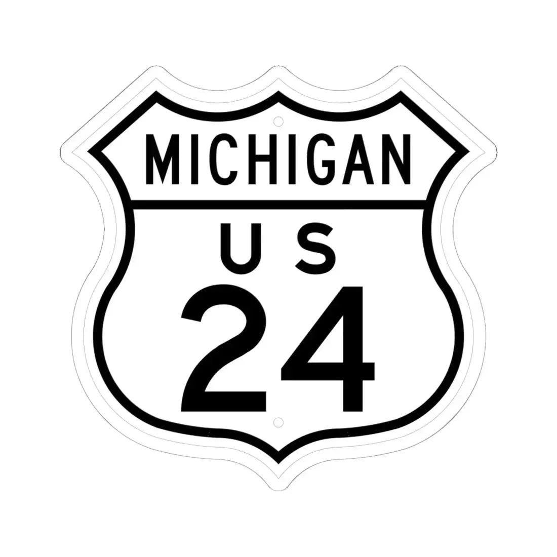 US 24 Michigan 1948 (Michigan) (Road Sign) STICKER Vinyl Kiss-Cut Decal - The Sticker Space