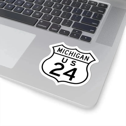 US 24 Michigan 1948 (Michigan) (Road Sign) STICKER Vinyl Kiss-Cut Decal - The Sticker Space