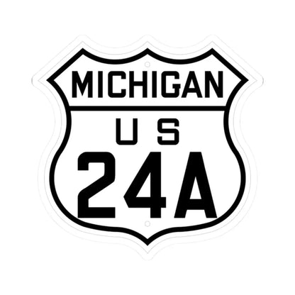 US 24A Michigan 1926 (Michigan) (Road Sign) STICKER Vinyl Kiss-Cut Decal 2 Inch White - The Sticker Space