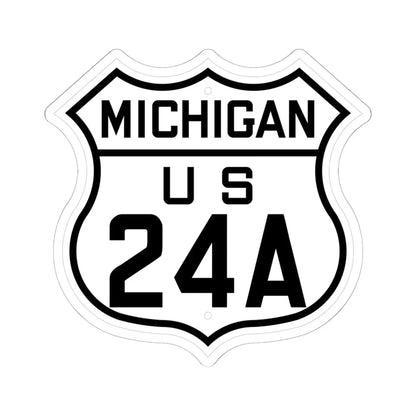 US 24A Michigan 1926 (Michigan) (Road Sign) STICKER Vinyl Kiss-Cut Decal 6 Inch White - The Sticker Space
