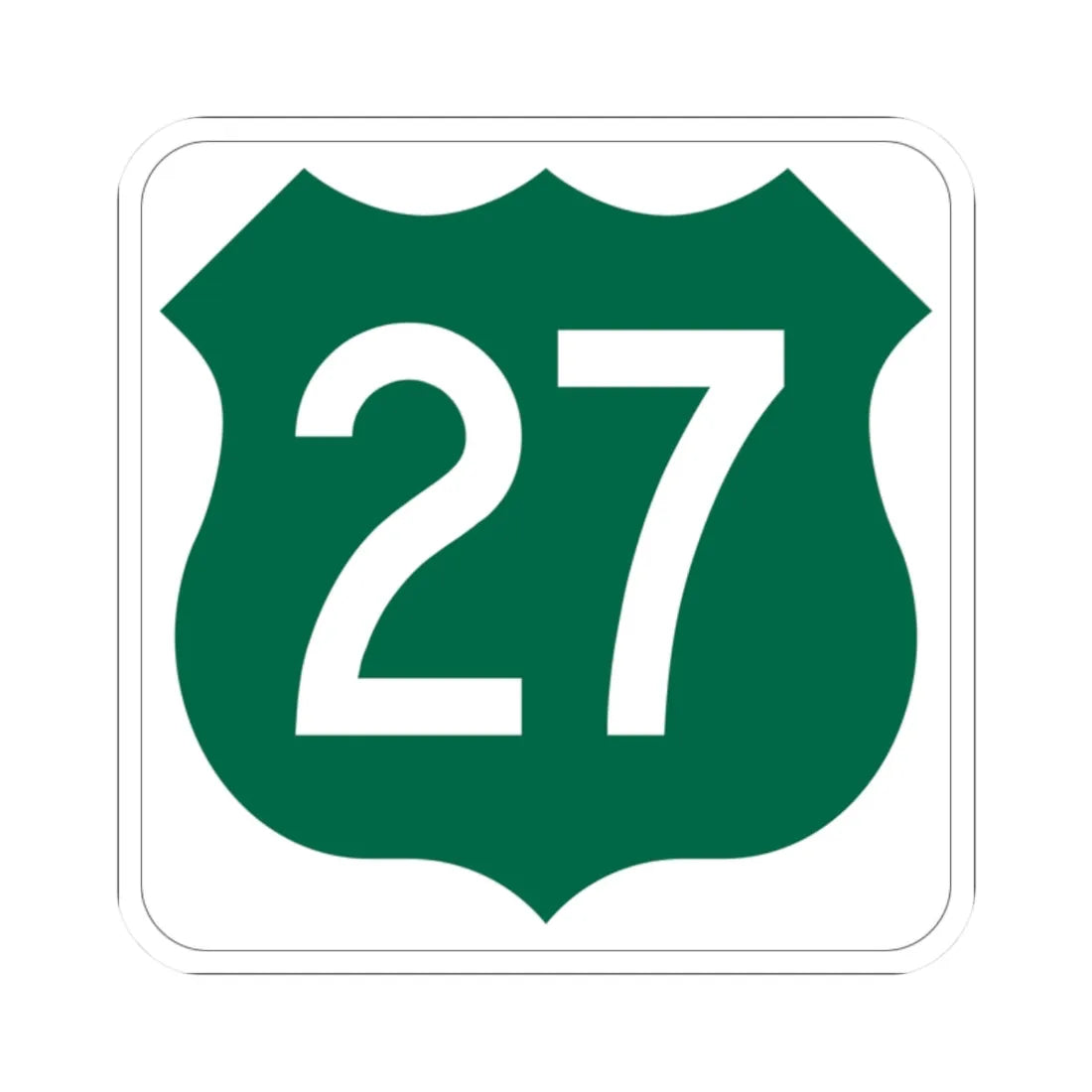 US 27 FL (Florida) (Road Sign) STICKER Vinyl Kiss-Cut Decal 2 Inch White - The Sticker Space