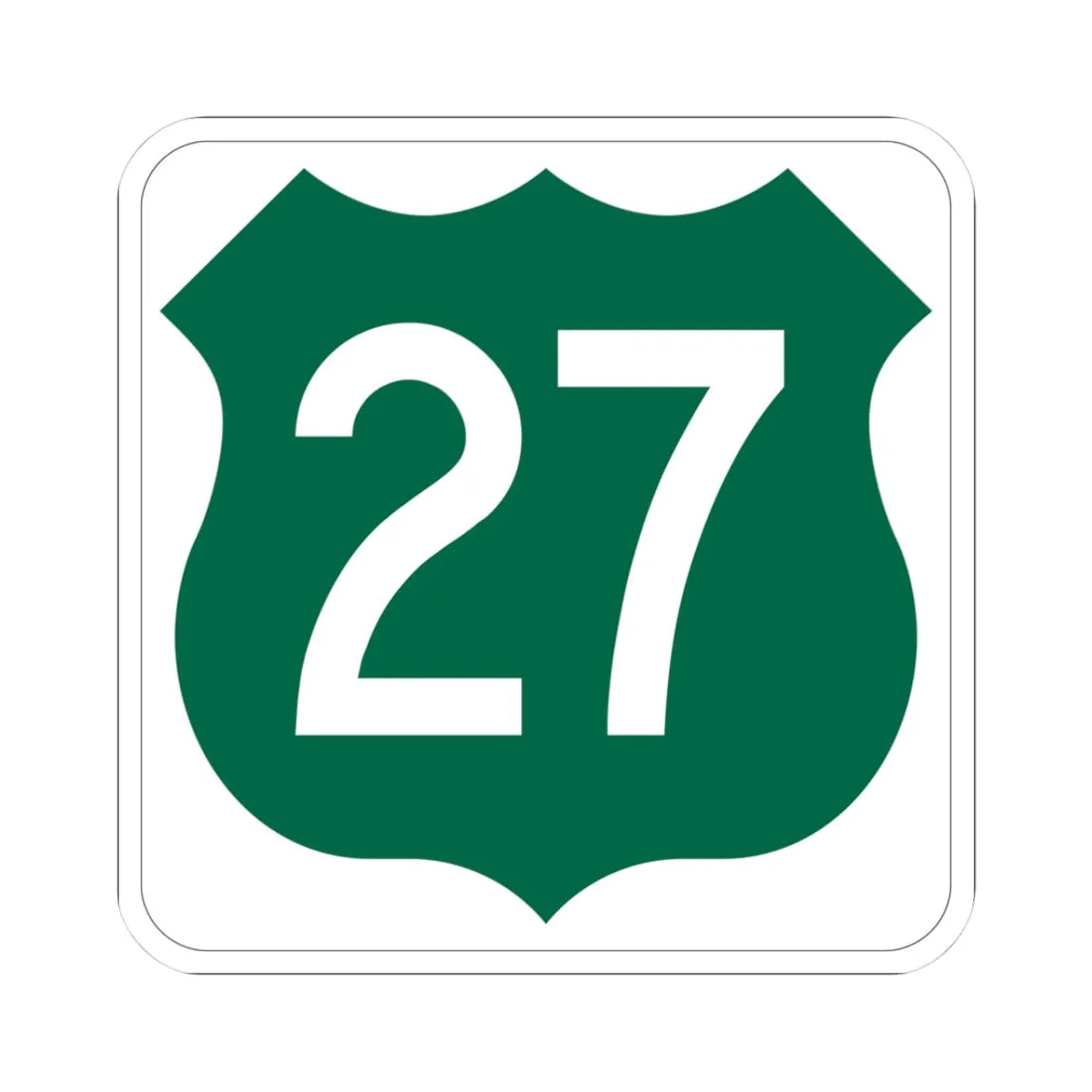 US 27 FL (Florida) (Road Sign) STICKER Vinyl Kiss-Cut Decal 3 Inch White - The Sticker Space