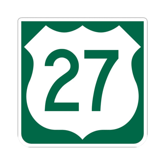 US 27 FL reversed (Florida) (Road Sign) STICKER Vinyl Kiss-Cut Decal 2 Inch White - The Sticker Space