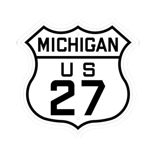 US 27 Michigan 1926 (Michigan) (Road Sign) STICKER Vinyl Kiss-Cut Decal 2 Inch White - The Sticker Space