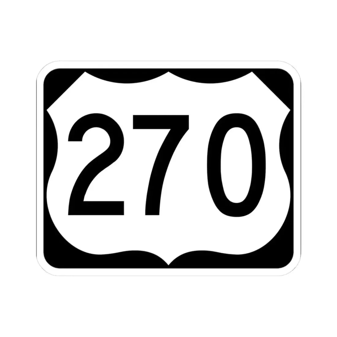 US 270 AR (Arkansas) (Road Sign) STICKER Vinyl Kiss-Cut Decal 3 Inch White - The Sticker Space