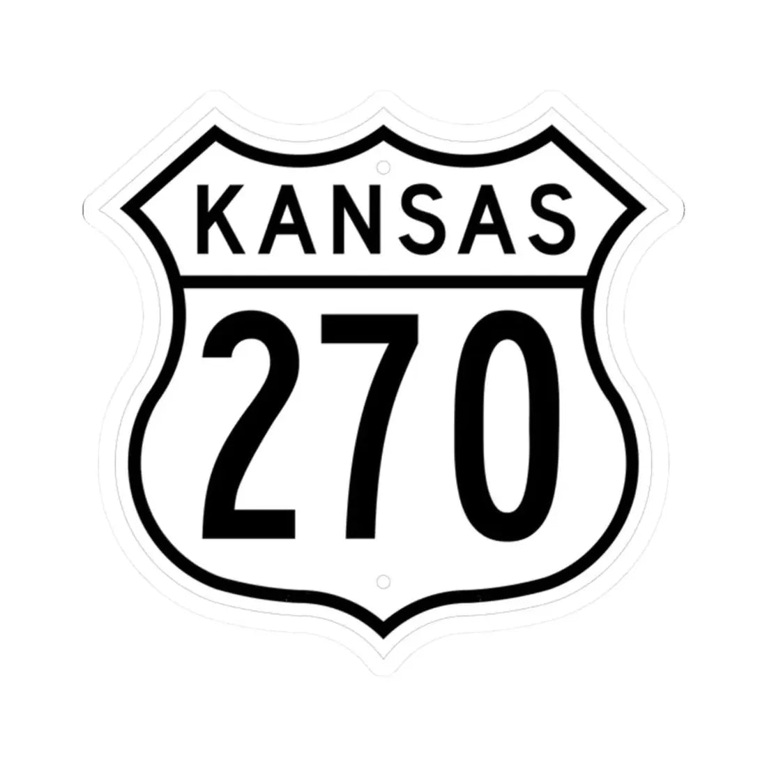 US 270 Kansas 1962 (Kansas) (Road Sign) STICKER Vinyl Kiss-Cut Decal 2 Inch White - The Sticker Space