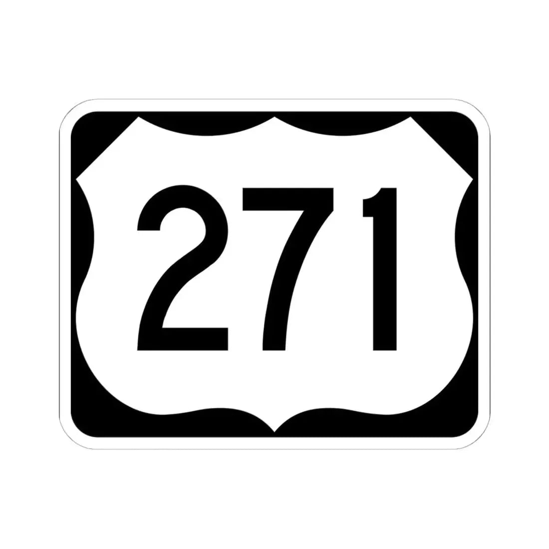 US 271 AR (Arkansas) (Road Sign) STICKER Vinyl Kiss-Cut Decal 6 Inch White - The Sticker Space