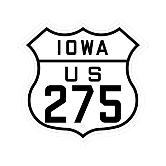 US 275 Iowa 1926 (Iowa) (Road Sign) STICKER Vinyl Kiss-Cut Decal 2 Inch White - The Sticker Space