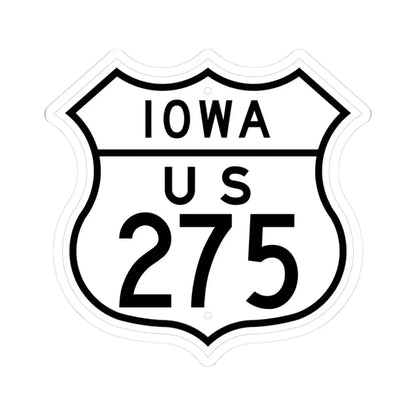 US 275 Iowa 1948 (Iowa) (Road Sign) STICKER Vinyl Kiss-Cut Decal 3 Inch White - The Sticker Space