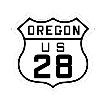 US 28 Oregon 1926 (Oregon) (Road Sign) STICKER Vinyl Kiss-Cut Decal 3 Inch White - The Sticker Space