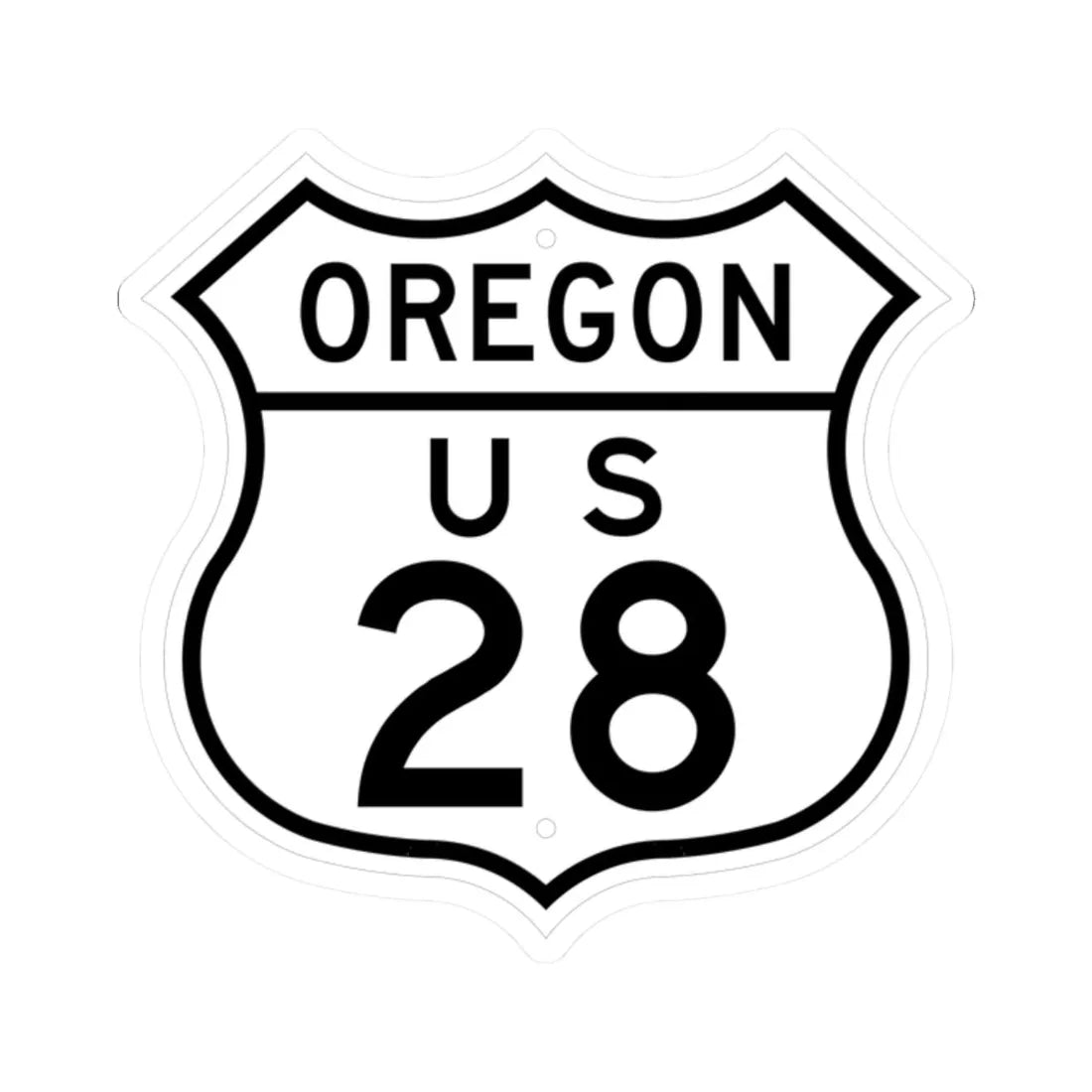 US 28 Oregon 1948 (Oregon) (Road Sign) STICKER Vinyl Kiss-Cut Decal 2 Inch White - The Sticker Space