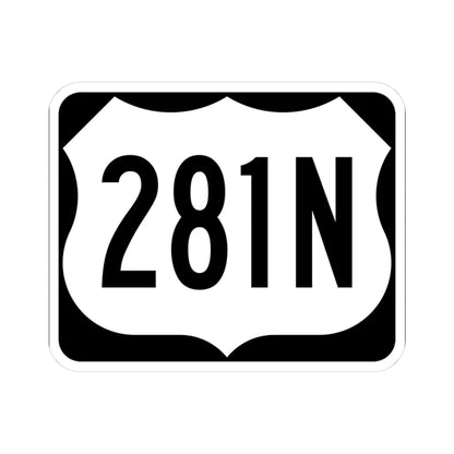 US 281N (North Dakota) (Road Sign) STICKER Vinyl Kiss-Cut Decal 3 Inch White - The Sticker Space