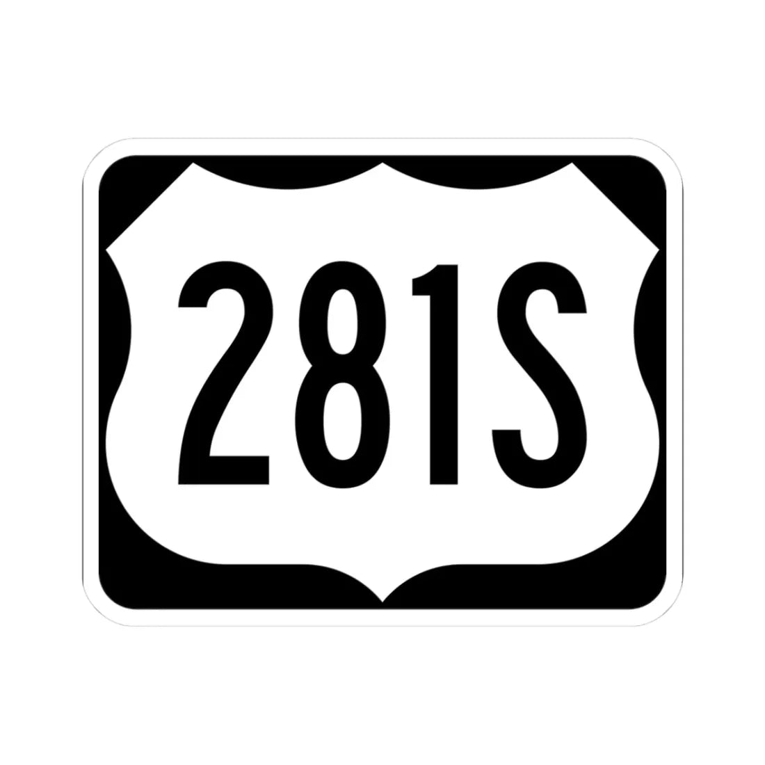 US 281S (North Dakota) (Road Sign) STICKER Vinyl Kiss-Cut Decal 3 Inch White - The Sticker Space