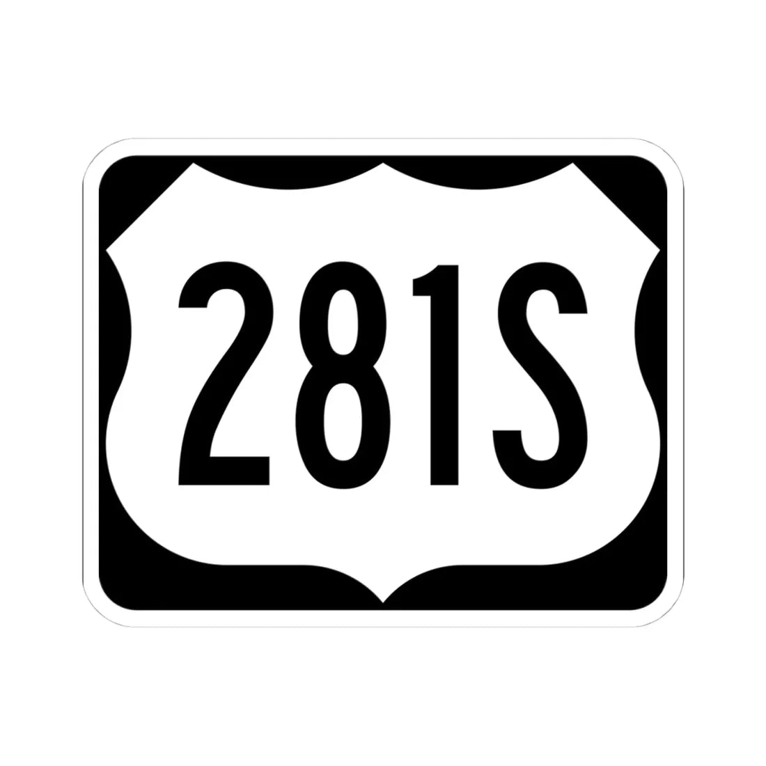 US 281S (North Dakota) (Road Sign) STICKER Vinyl Kiss-Cut Decal 4 Inch White - The Sticker Space