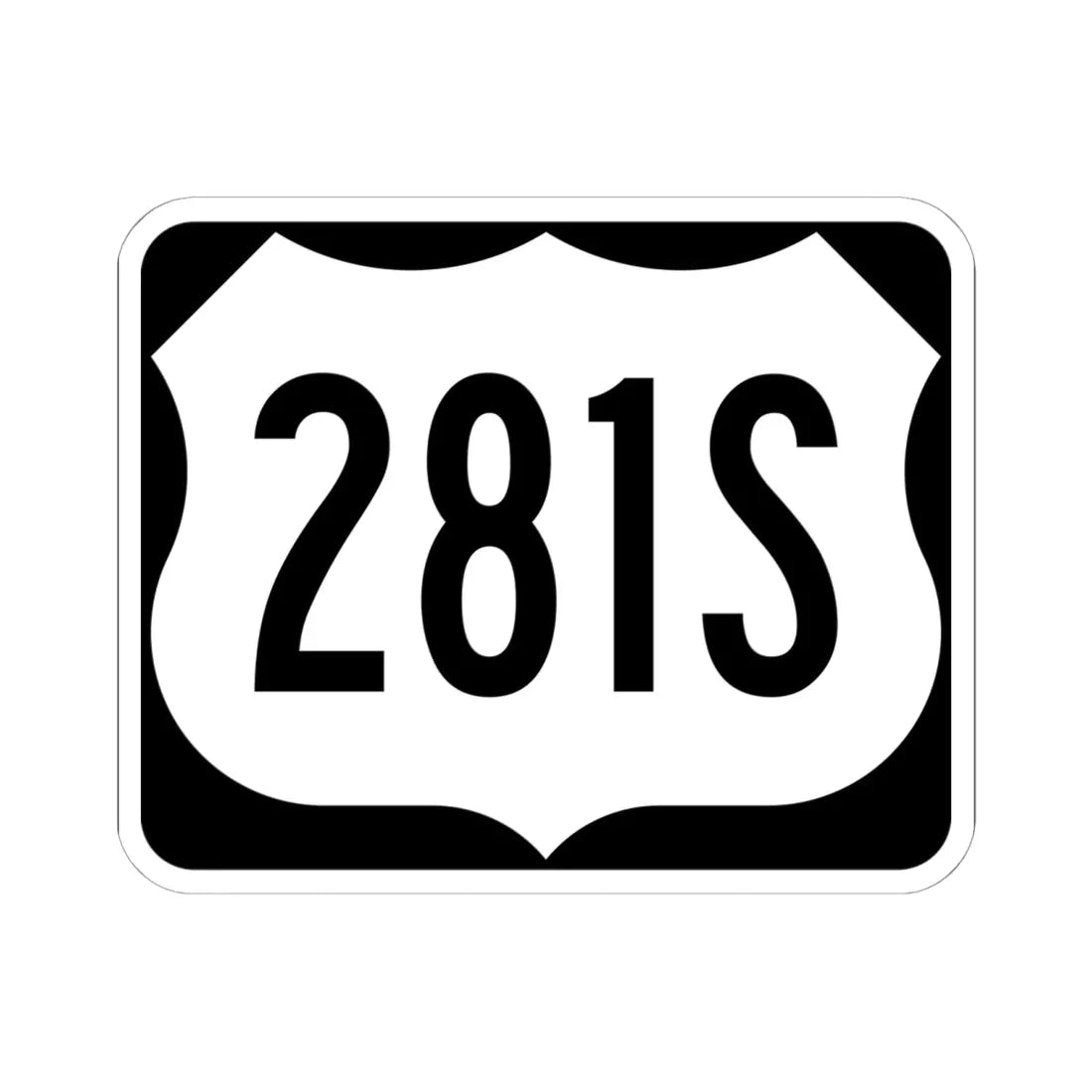 US 281S (North Dakota) (Road Sign) STICKER Vinyl Kiss-Cut Decal 6 Inch White - The Sticker Space