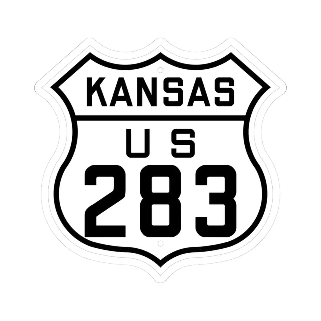 US 283 Kansas 1926 (Kansas) (Road Sign) STICKER Vinyl Kiss-Cut Decal 3 Inch White - The Sticker Space