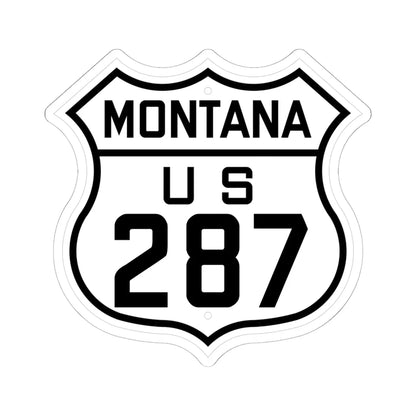 US 287 Montana 1926 (Montana) (Road Sign) STICKER Vinyl Kiss-Cut Decal 6 Inch White - The Sticker Space