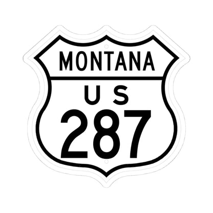 US 287 Montana 1948 (Montana) (Road Sign) STICKER Vinyl Kiss-Cut Decal 4 Inch White - The Sticker Space