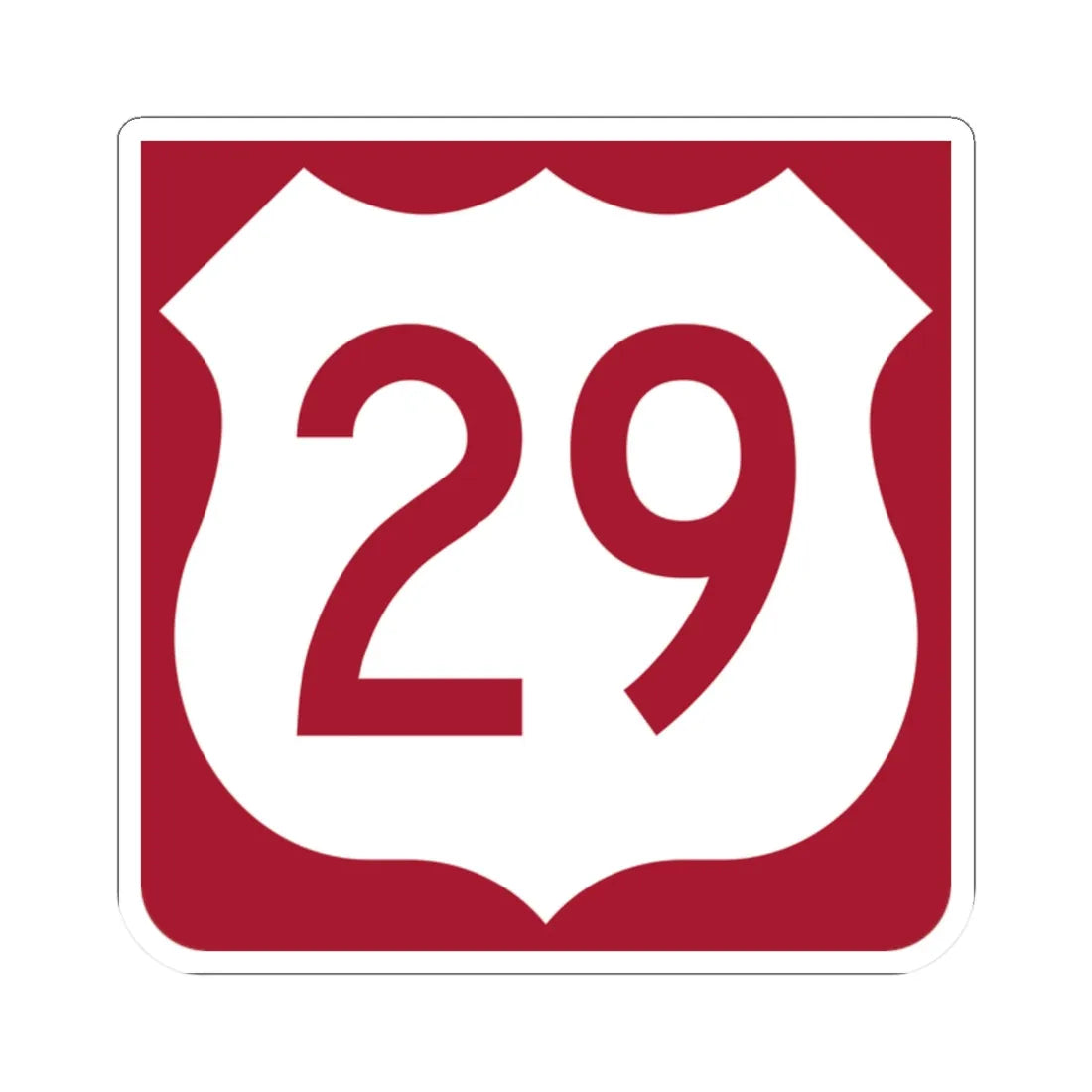 US 29 FL reversed (Florida) (Road Sign) STICKER Vinyl Kiss-Cut Decal 2 Inch White - The Sticker Space