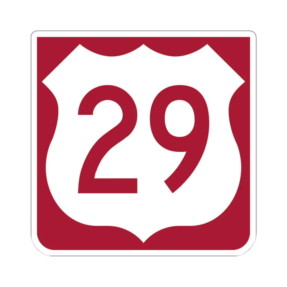 US 29 FL reversed (Florida) (Road Sign) STICKER Vinyl Kiss-Cut Decal 4 Inch White - The Sticker Space