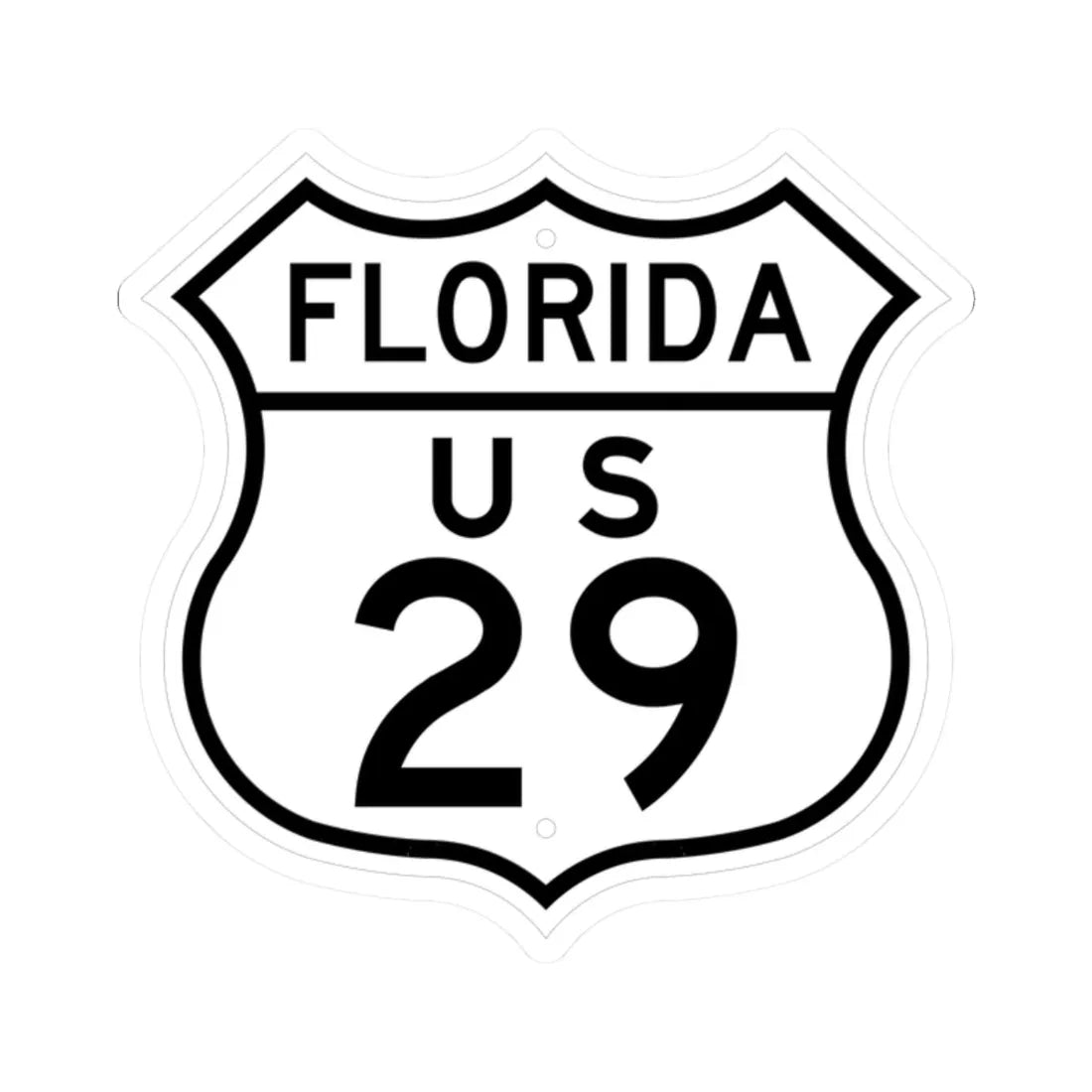US 29 Florida 1948 (Florida) (Road Sign) STICKER Vinyl Kiss-Cut Decal 2 Inch White - The Sticker Space