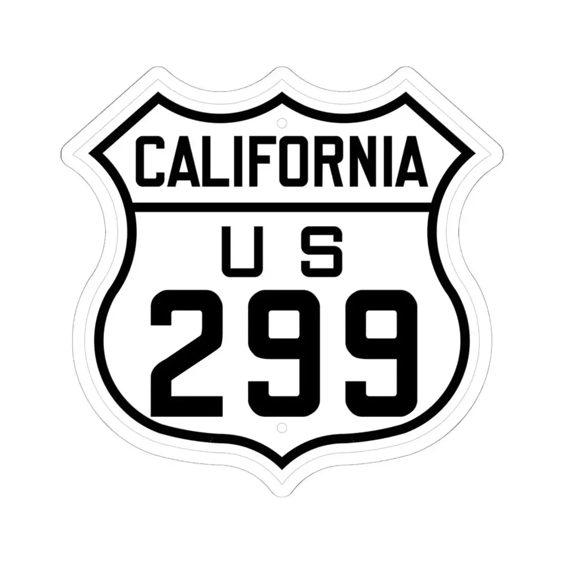 US 299 California 1926 (California) (Road Sign) STICKER Vinyl Kiss-Cut Decal 6 Inch White - The Sticker Space
