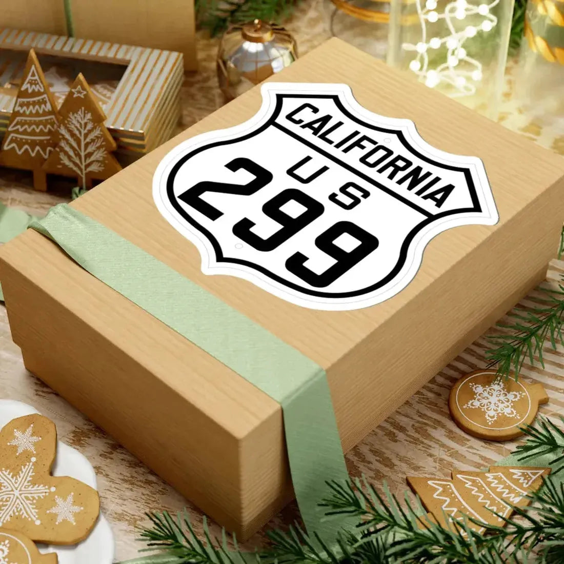 US 299 California 1926 (California) (Road Sign) STICKER Vinyl Kiss-Cut Decal - The Sticker Space