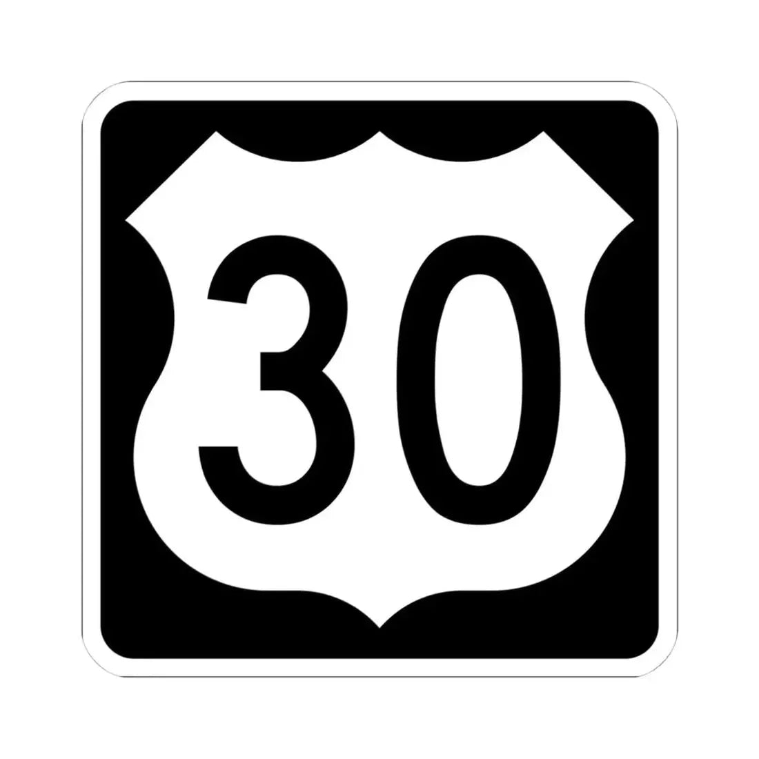 US 30 IA (Iowa) (Road Sign) STICKER Vinyl Kiss-Cut Decal 4 Inch White - The Sticker Space