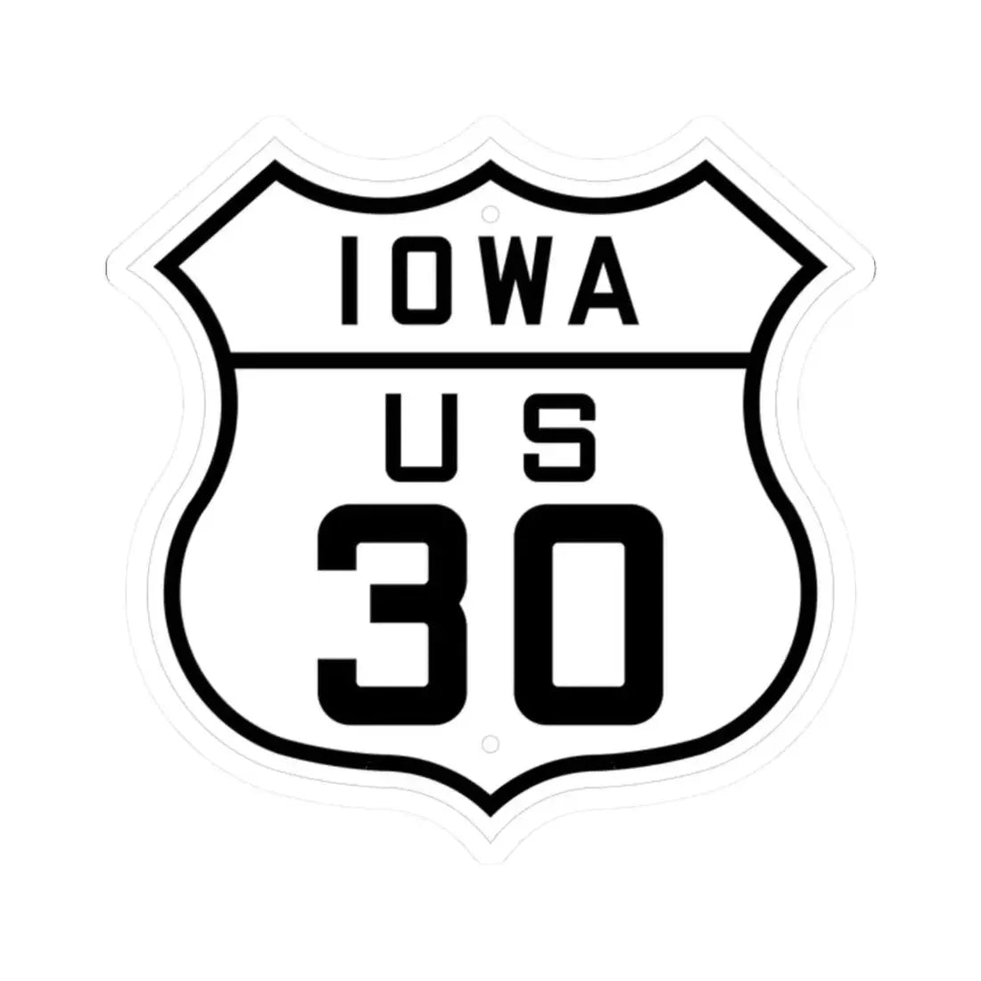 US 30 Iowa 1926 (Iowa) (Road Sign) STICKER Vinyl Kiss-Cut Decal 2 Inch White - The Sticker Space