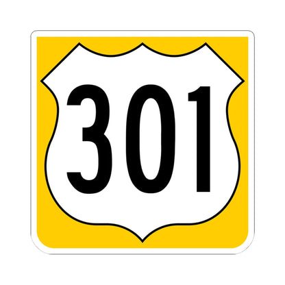 US 301 FL reversed (Florida) (Road Sign) STICKER Vinyl Kiss-Cut Decal 4 Inch White - The Sticker Space