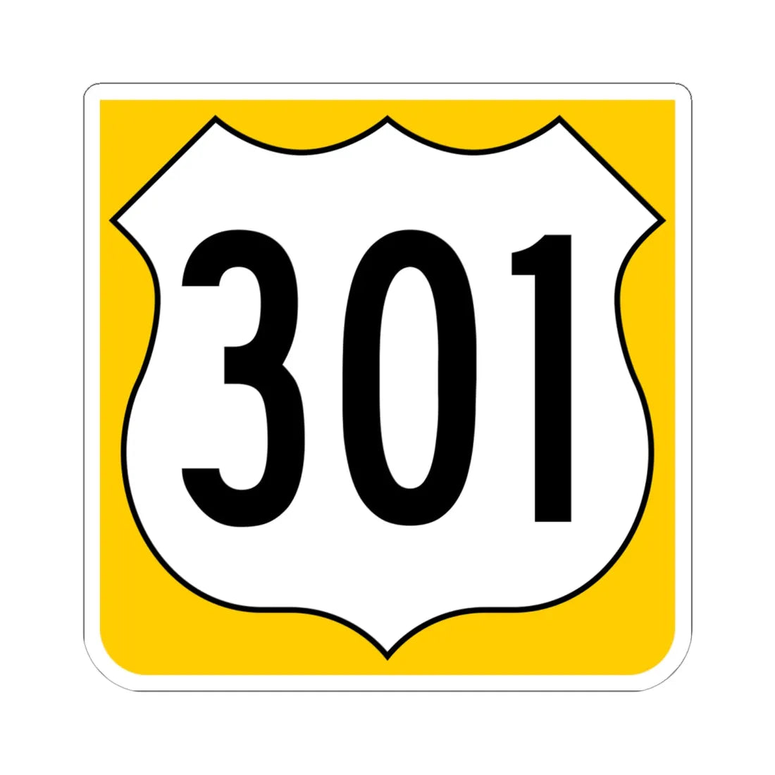 US 301 FL reversed (Florida) (Road Sign) STICKER Vinyl Kiss-Cut Decal 6 Inch White - The Sticker Space