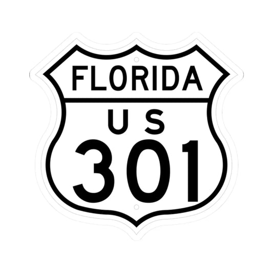 US 301 Florida 1948 (Florida) (Road Sign) STICKER Vinyl Kiss-Cut Decal 2 Inch White - The Sticker Space