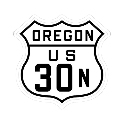 US 30N Oregon 1926 (Oregon) (Road Sign) STICKER Vinyl Kiss-Cut Decal 3 Inch White - The Sticker Space