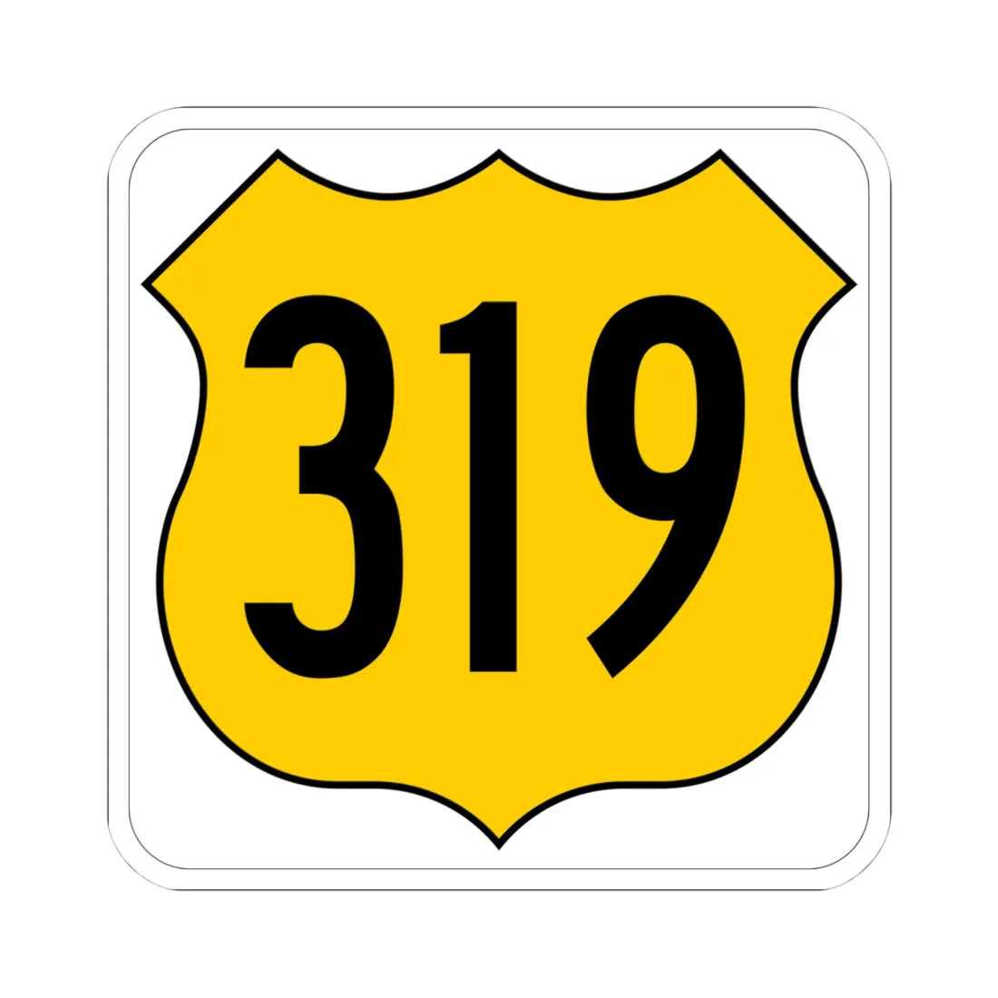 US 319 FL (Florida) (Road Sign) STICKER Vinyl Kiss-Cut Decal 4 Inch White - The Sticker Space