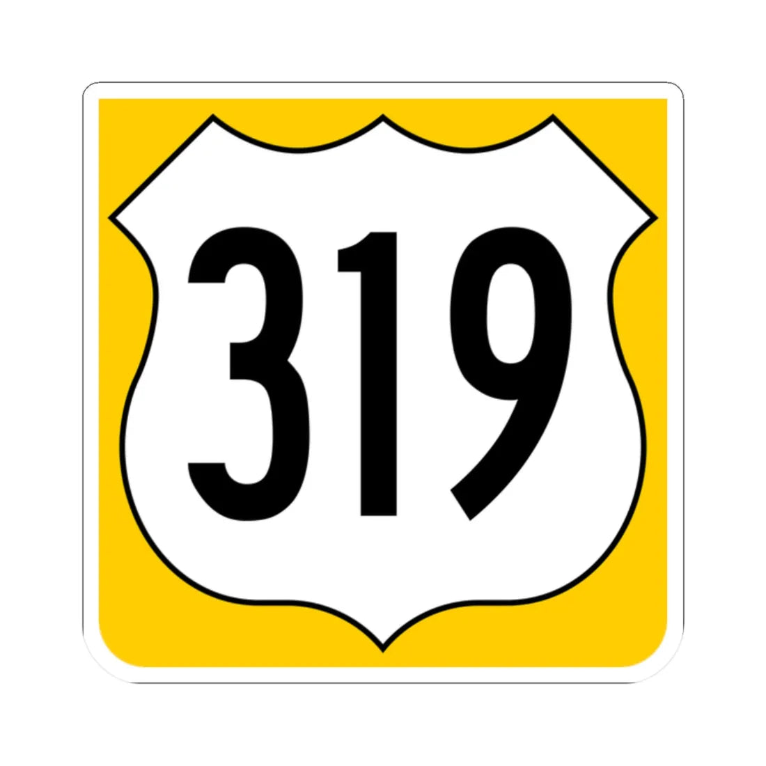 US 319 FL reversed (Florida) (Road Sign) STICKER Vinyl Kiss-Cut Decal 2 Inch White - The Sticker Space