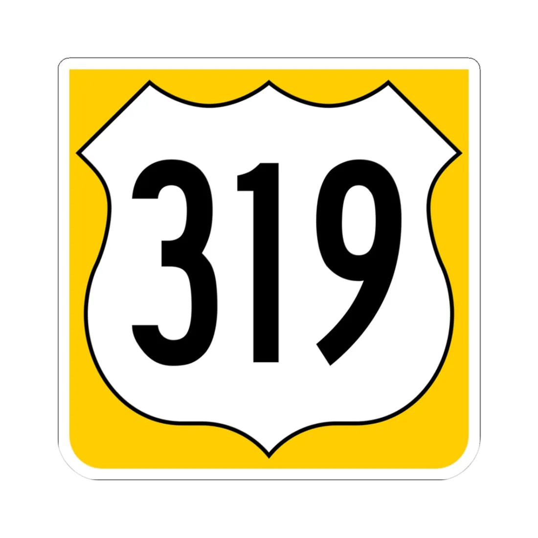 US 319 FL reversed (Florida) (Road Sign) STICKER Vinyl Kiss-Cut Decal 3 Inch White - The Sticker Space
