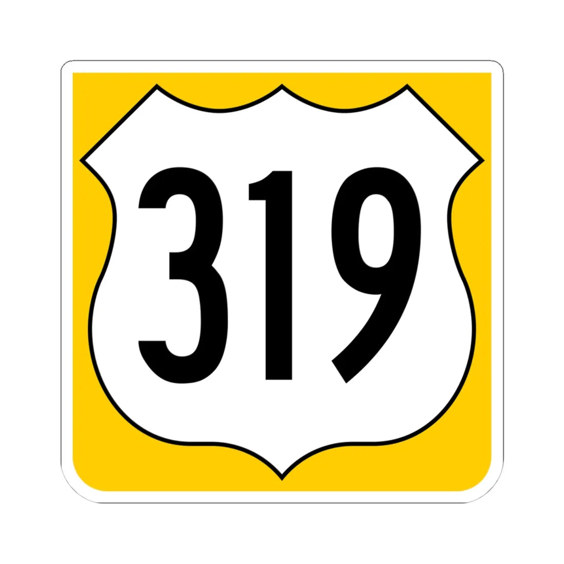 US 319 FL reversed (Florida) (Road Sign) STICKER Vinyl Kiss-Cut Decal 4 Inch White - The Sticker Space