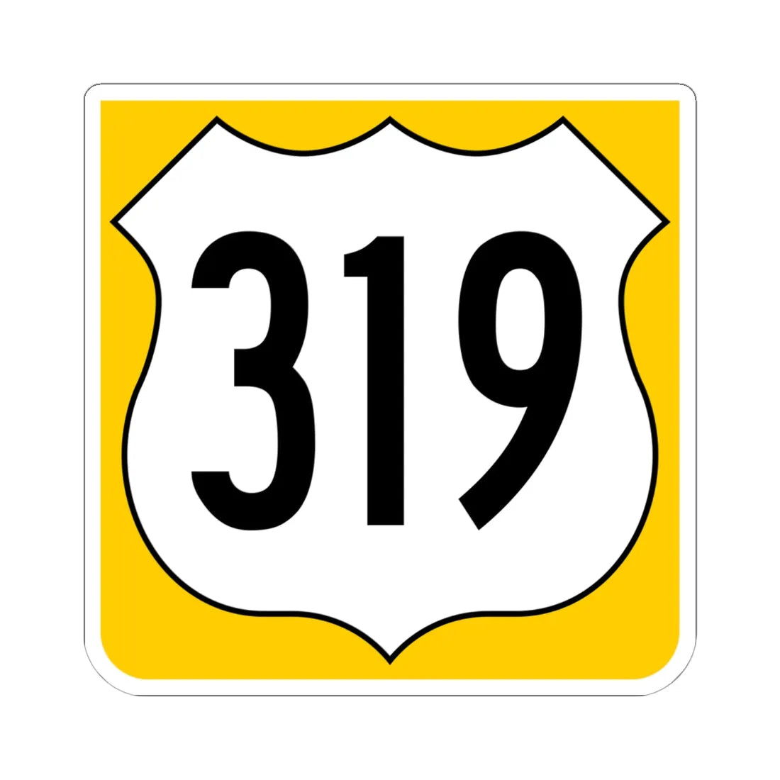 US 319 FL reversed (Florida) (Road Sign) STICKER Vinyl Kiss-Cut Decal 6 Inch White - The Sticker Space